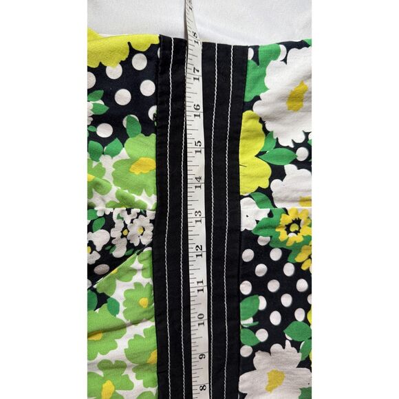 Vintage dBy Ltd Dress Womens Med Green Yellow Graphic Empire Waist - Picture 16 of 16